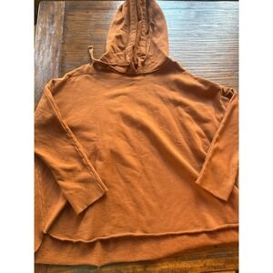 Frank & Eileen Rust Brown Raw Hem Pullover Hoodie Size XL